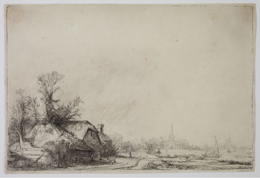 van Rijn Rembrandt - Cottage beside a Canal with a View of Ouderkerk