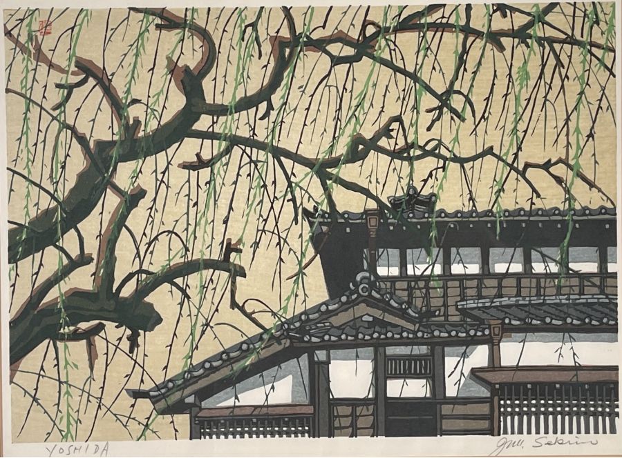 Junichiro Sekino - TEAHOUSE AND WILLOW TREE.