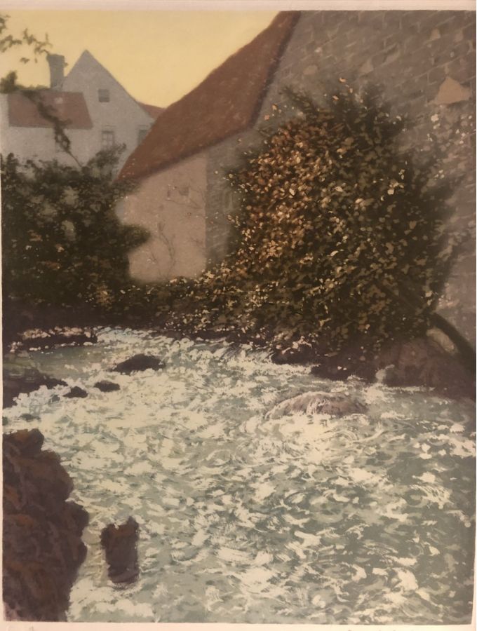 Arsene Chabanian - Ruisseau et maisons (Bretagne)