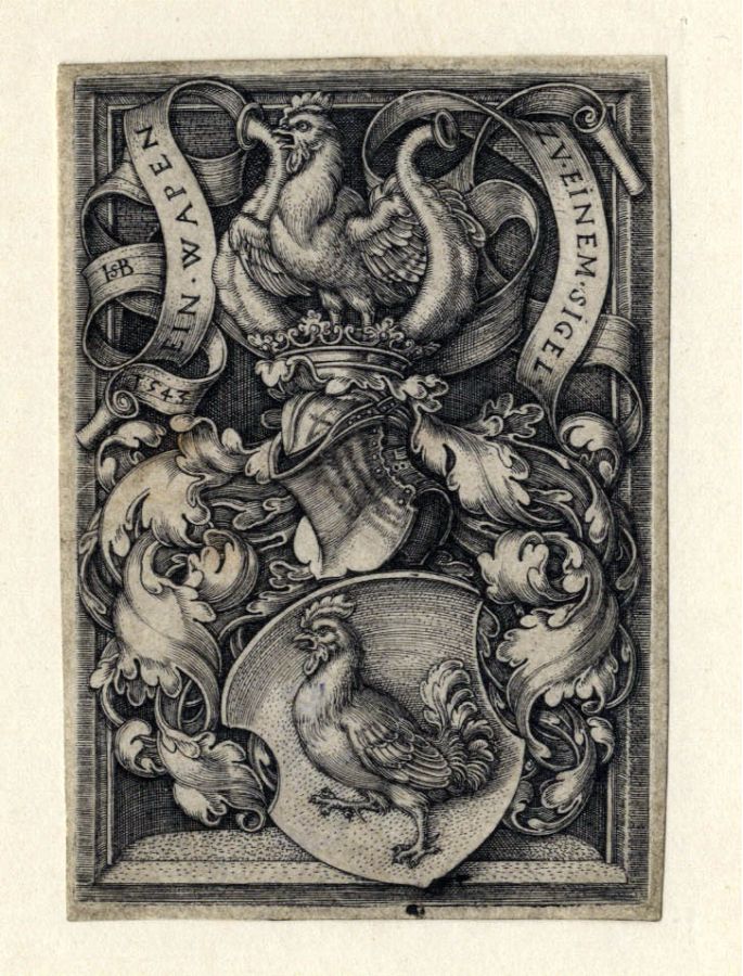 Hans Sebald Beham - Coat of Arms with a Cock