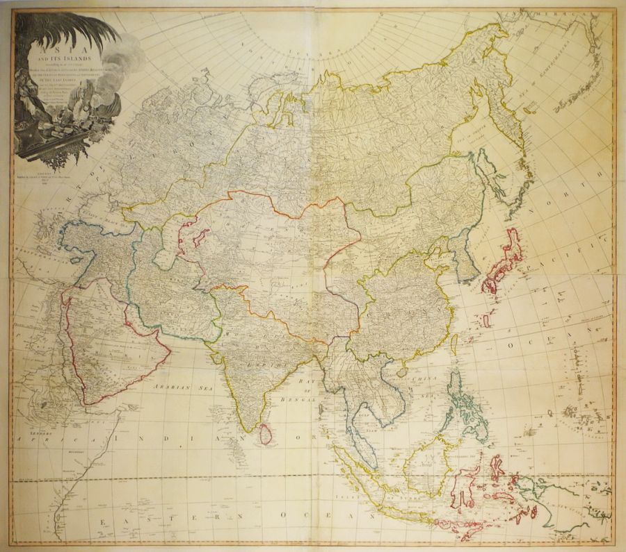 Laurie & Whittle - Asia And Its Islands According To D’Anville; Divided Into Empires, Kingdoms, States, Regions Etc [Map]