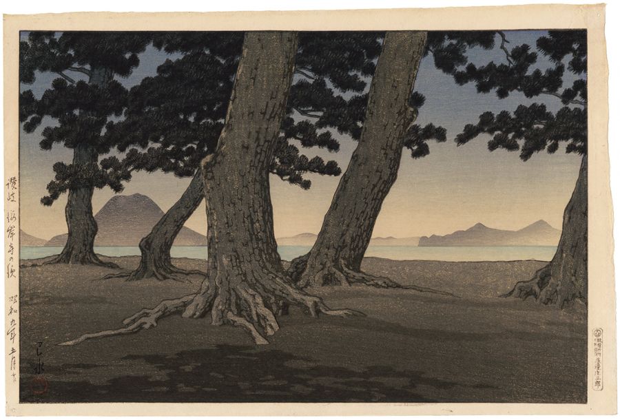 Kawase Hasui - The Beach at Kaiganji in Sanuki Province (Sanuki Kaiganji no hama), from the series Collected Views of Japan II, Kansai Edition (Nihon fûkei shû II Kansai hen)