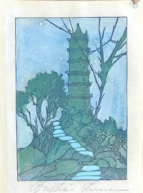 Bertha Lum - Pagoda at Dusk