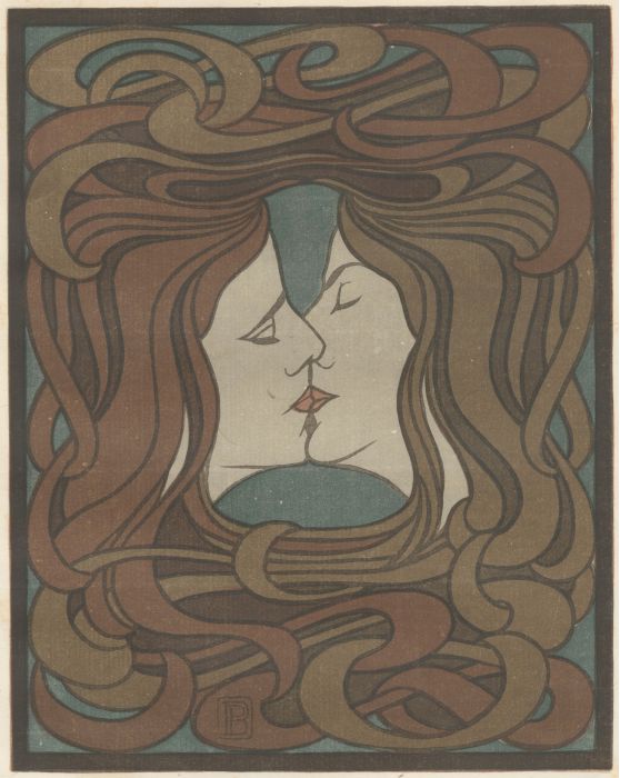 絵画+タペストリー Kiss In The Dark The Kiss - Framed Giclée Print