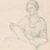 Margaret Hoenig French - Self Portrait sketching with Vignette in Profile